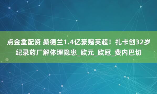 点金盒配资 桑德兰1.4亿豪赌英超！扎卡创32岁纪录药厂解体埋隐患_欧元_欧冠_费内巴切